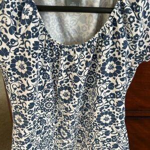 Ann Taylor Blue Floral Women's Blouse